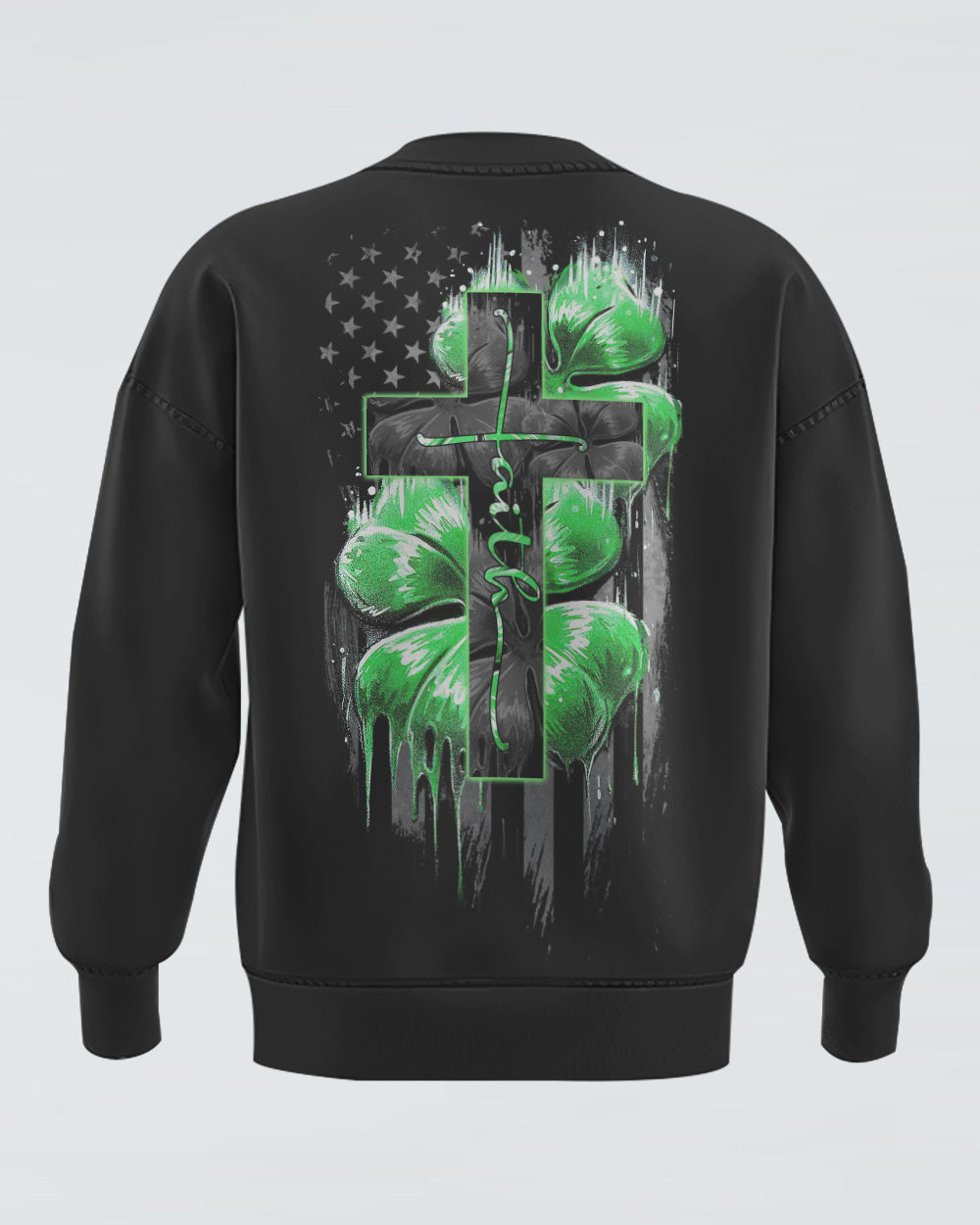 Faith Cross Clover Melt Women's Christian Sweatshirt