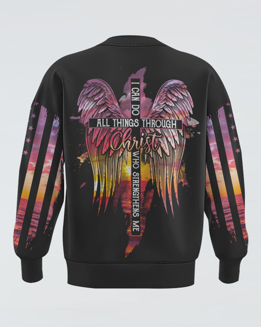 I Can Do All Things Through Christ Sunset Beach Women's Christian Sweatshirt