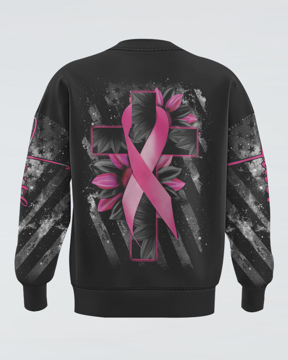 Faith Cross Sunflower Women's Breast Cancer Awareness Sweatshirt