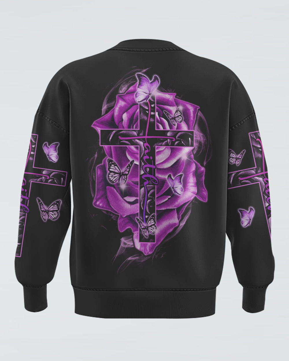 Faith Purple Rose Women's Christian Sweatshirt
