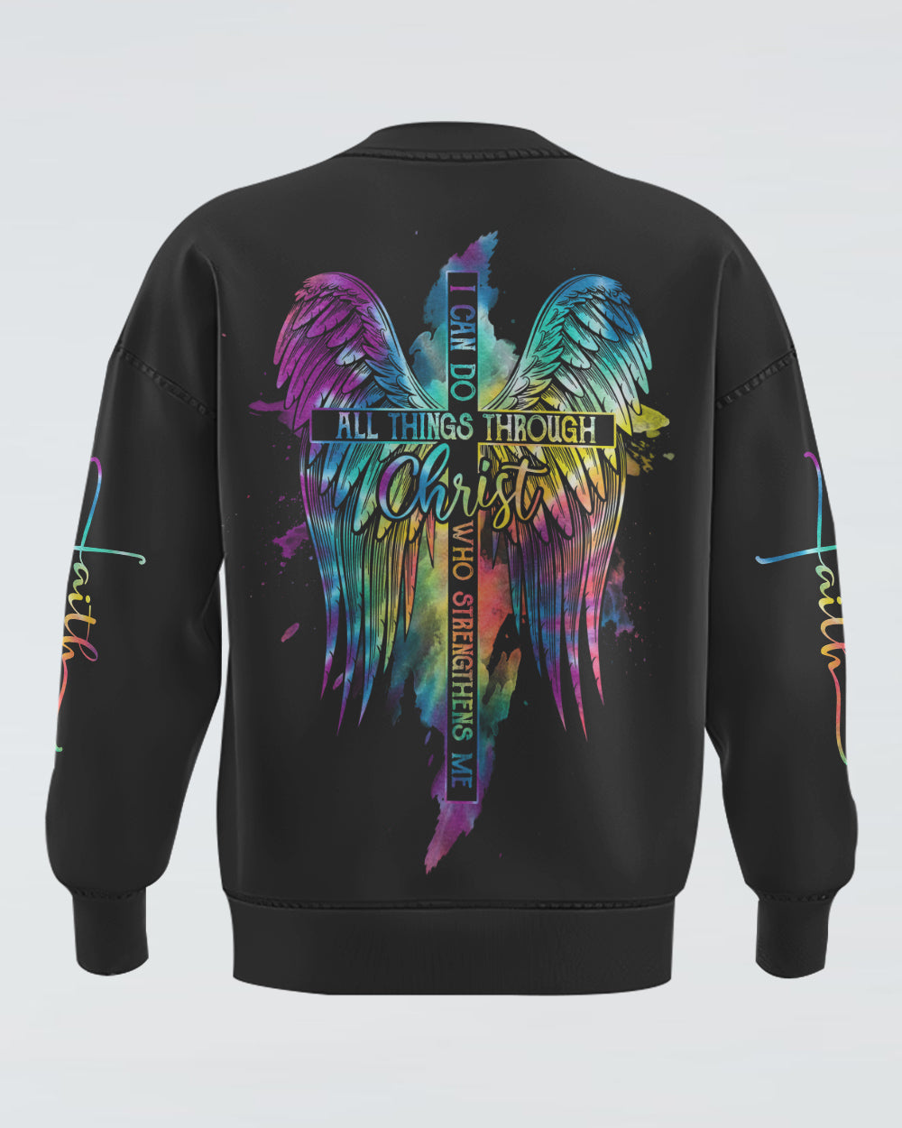 I Can Do All Things Wings Colorful Women's Christian Sweatshirt