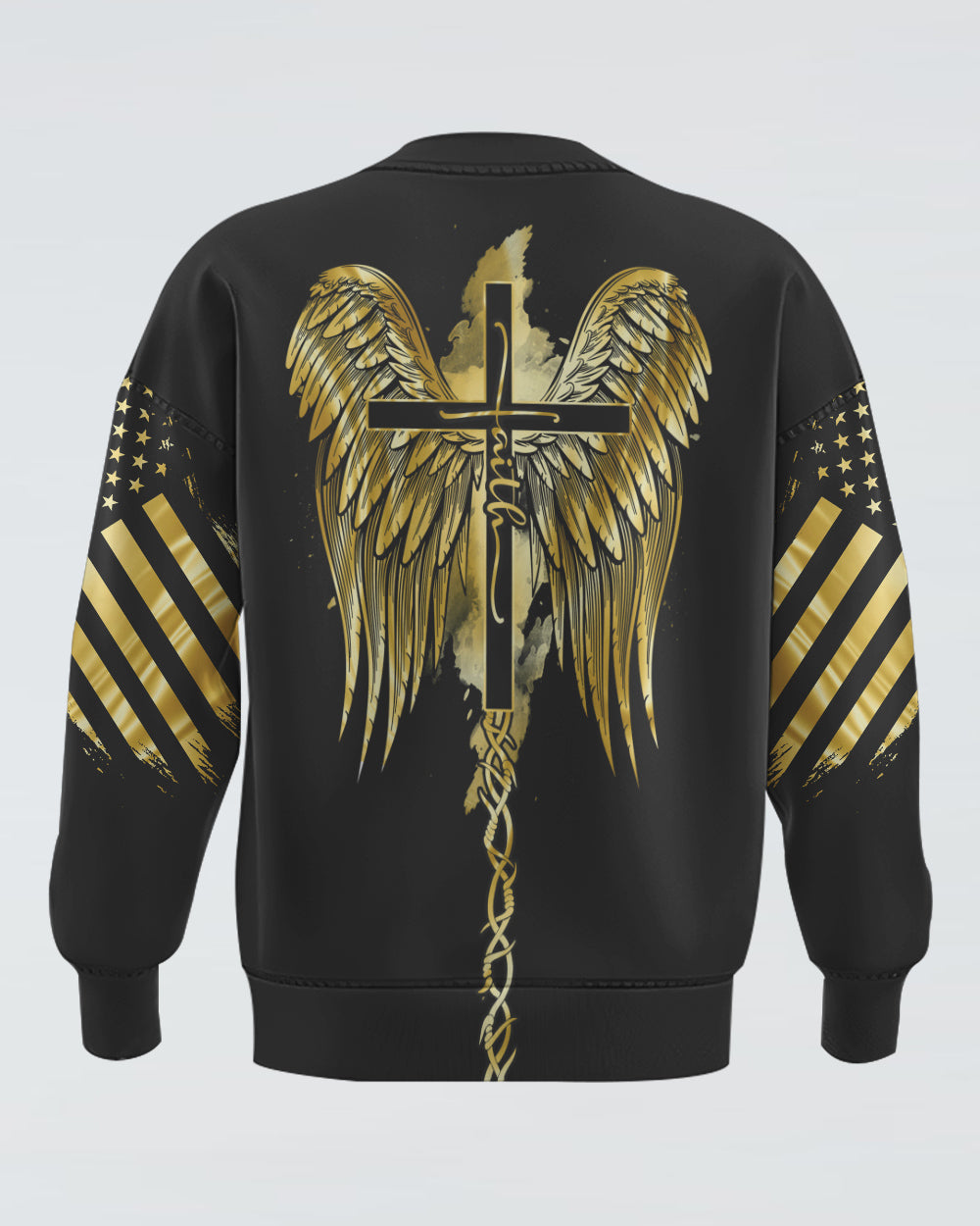 Faith Wings Jesus Gold Women's Christian Sweatshirt