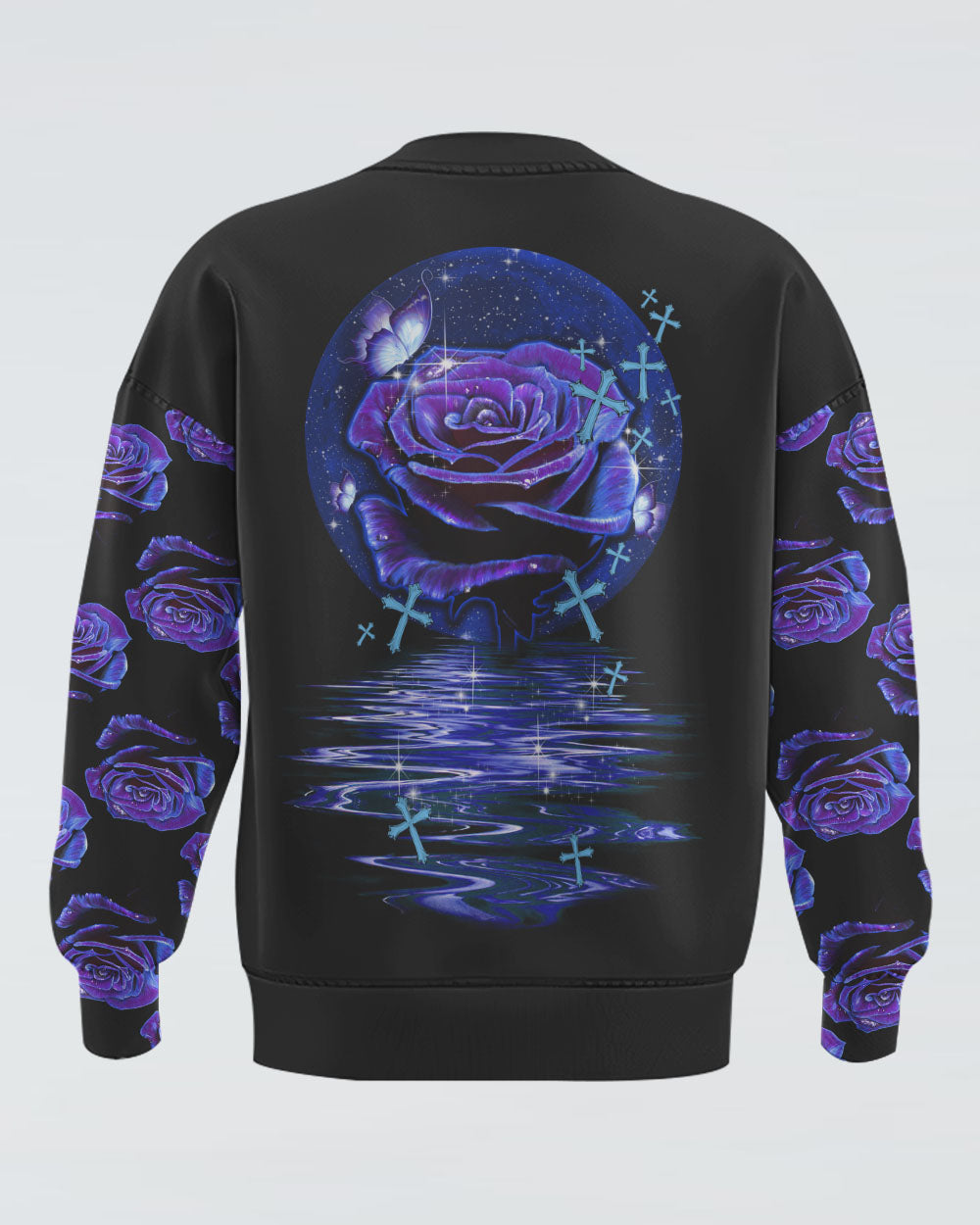 Rose Butterfly Water Women's Christian Sweatshirt