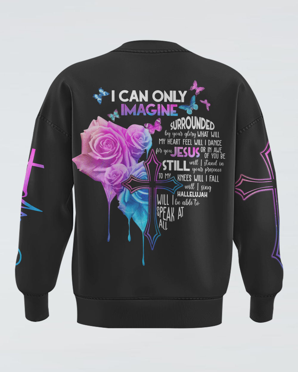 I Can Only Imagine Rose Cross Light Women's Christian Sweatshirt