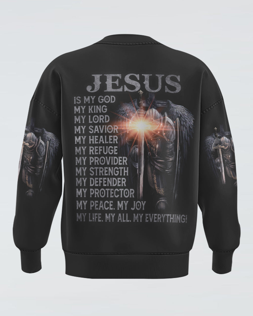 Jesus Is My God My King My Lord Warrior Men's Christian Sweatshirt