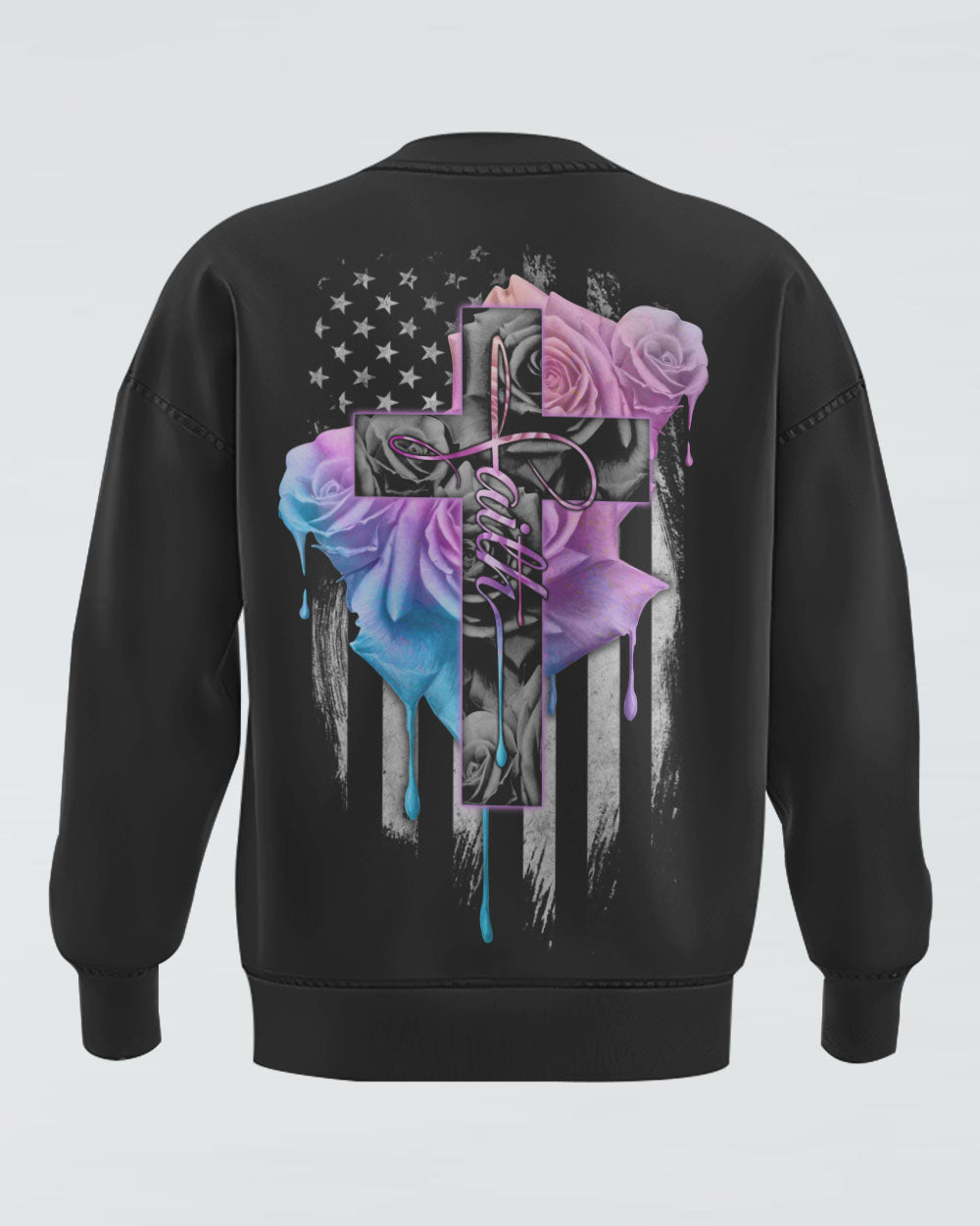 Faith Rose Watercolor Women's Christian Sweatshirt