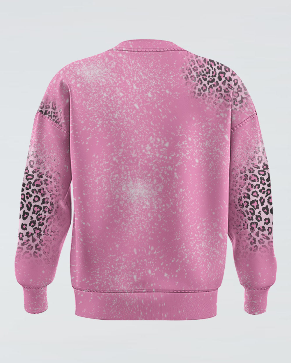Fight For A Cure Pink Leopard Beached Women's Breast Cancer Awareness Sweatshirt