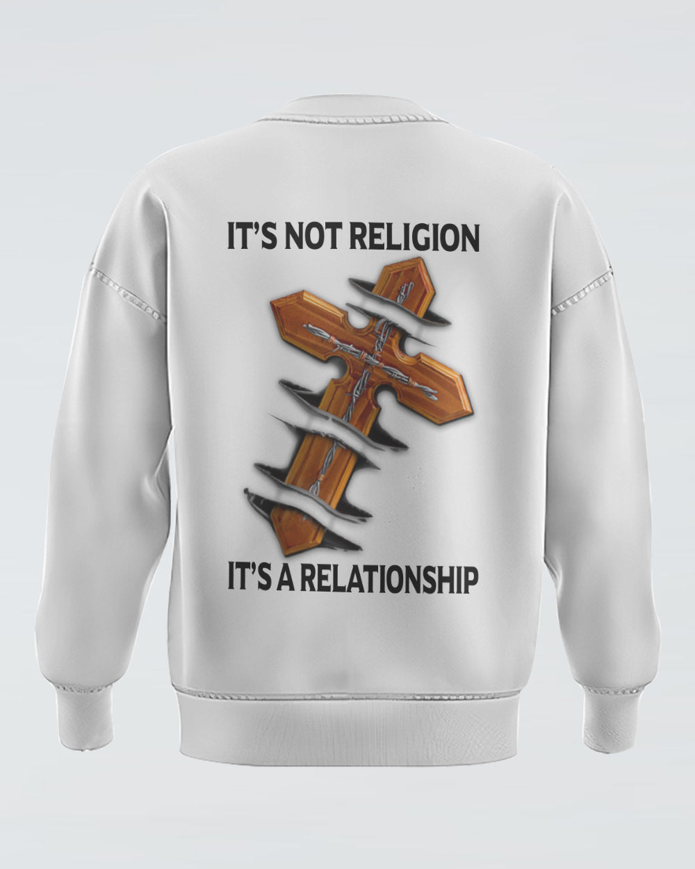 It's Not A Religion It's A Relationship Cross Women's Christian Sweatshirt