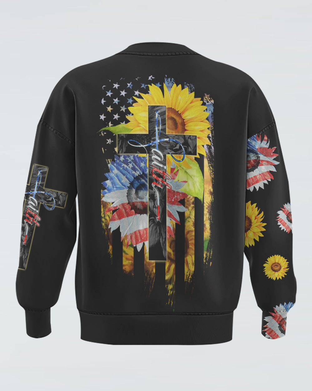 Sunflower America Faith Flag Women's Christian Sweatshirt