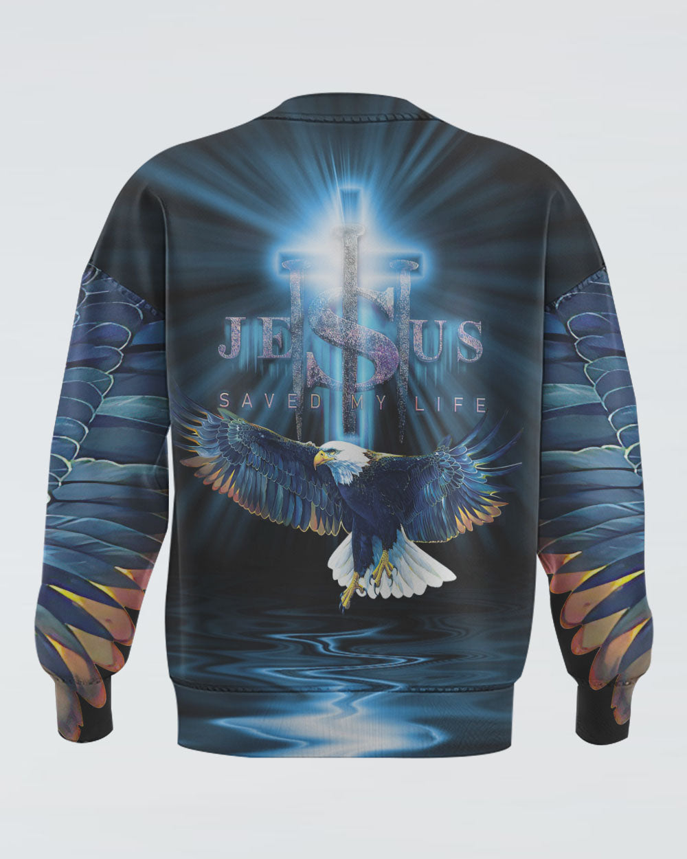 Jesus Saved My Life Eagle Men's Christian Sweatshirt