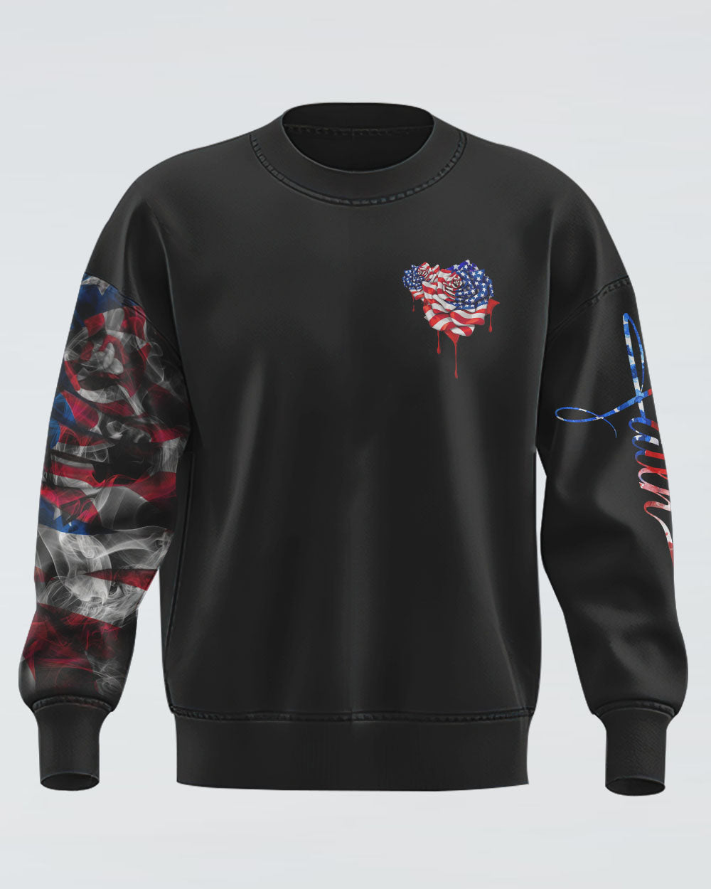 Faith Rose Independence Day Flag Women's Christian Sweatshirt