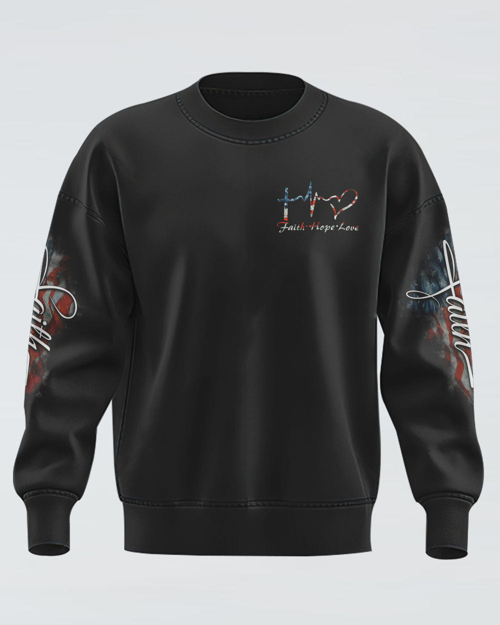 Flag Faith Wings Cross Women's Christian Sweatshirt