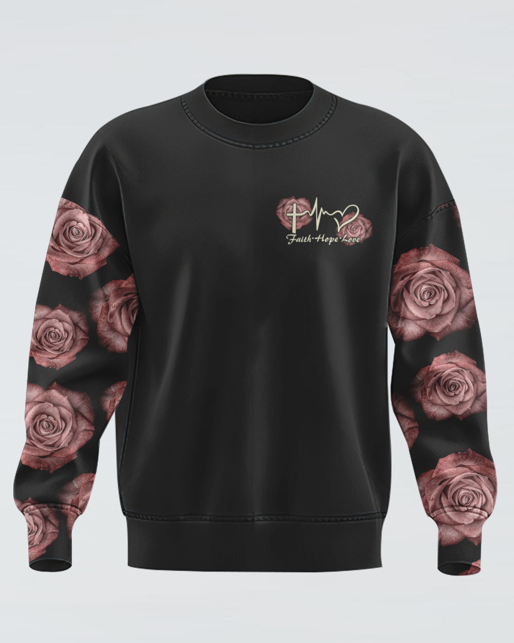 Rose Wings Cross Light Women's Christian Sweatshirt