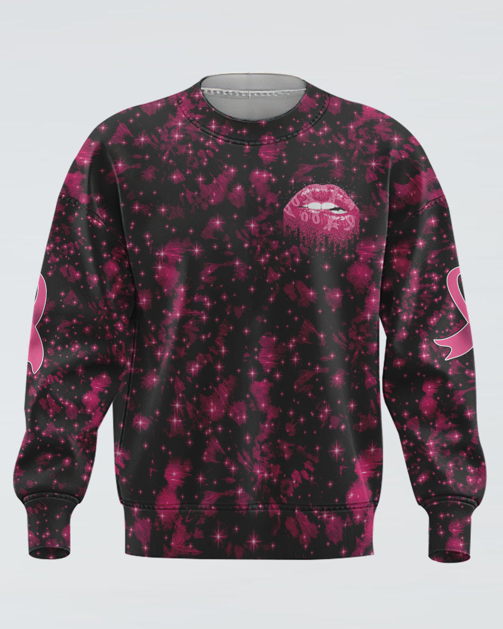 Don't Judge What You Don't Understand Pink Ribbon Lip Women's Breast Cancer Awareness Sweatshirt