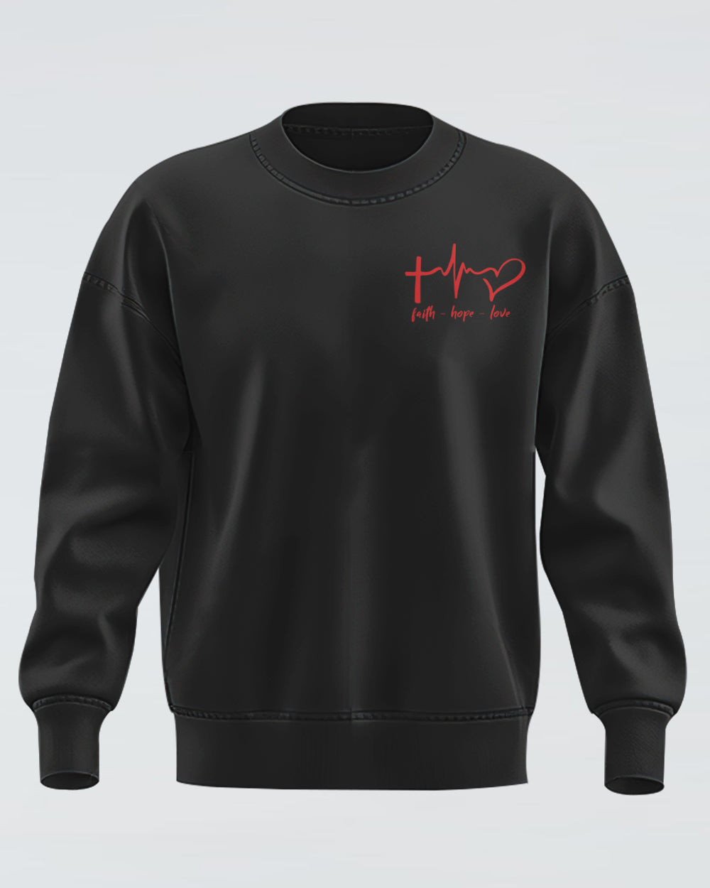 Faith Red Rose Flag Women's Christian Sweatshirt