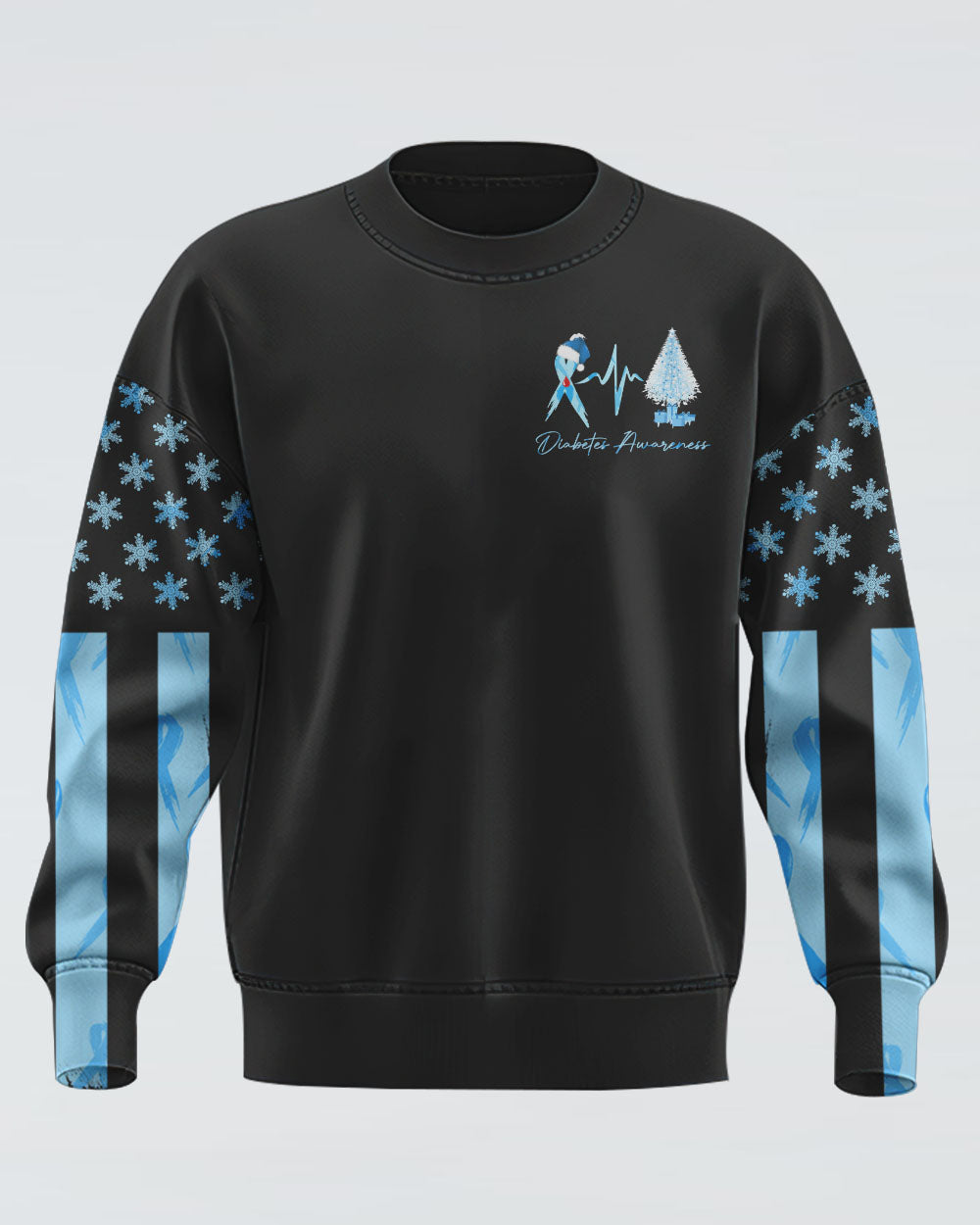 Fight Christmas Flag Women's Diabetes Awareness Sweatshirt