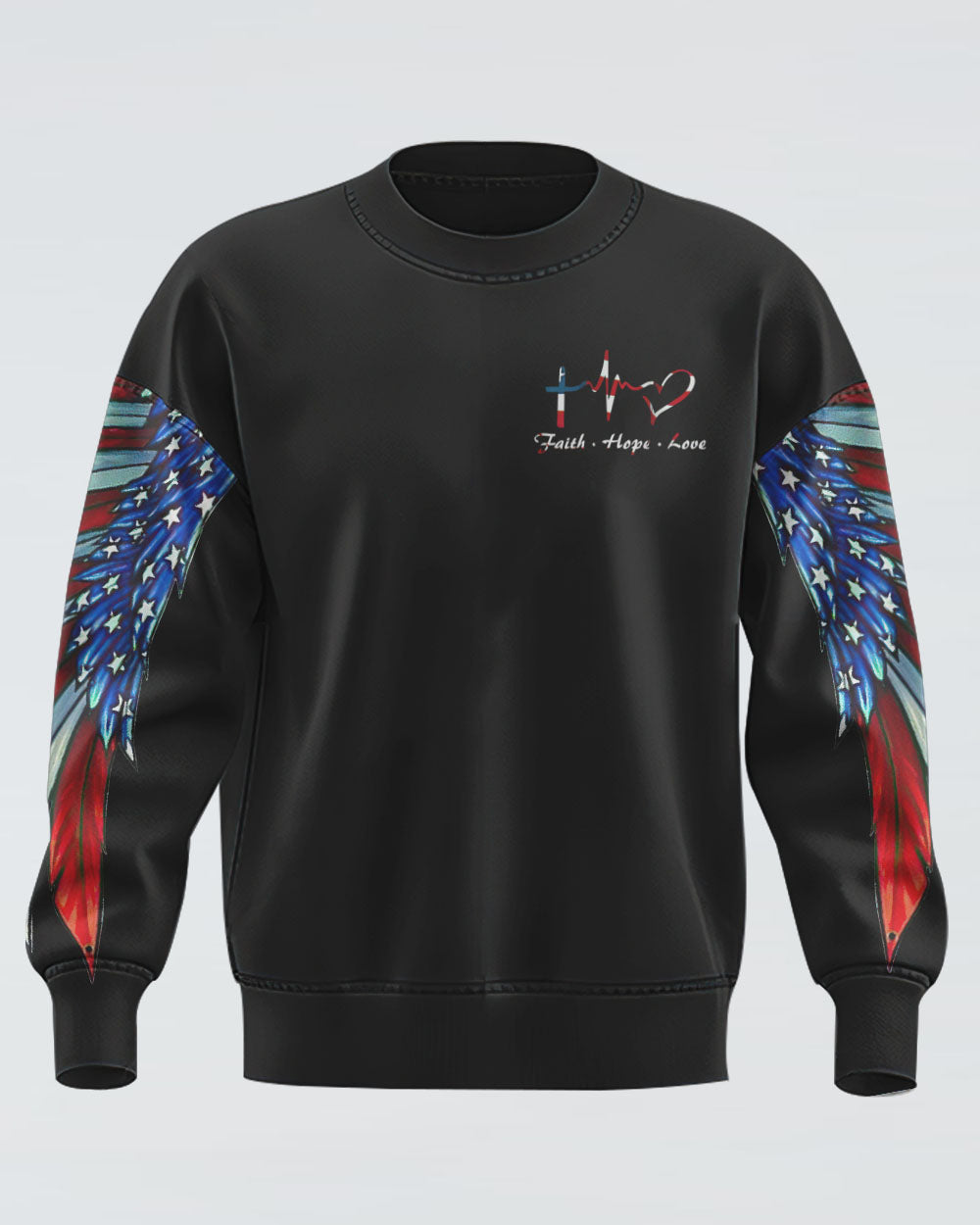 One Nation Under God Eagle With America Flag Women's Christian Sweatshirt