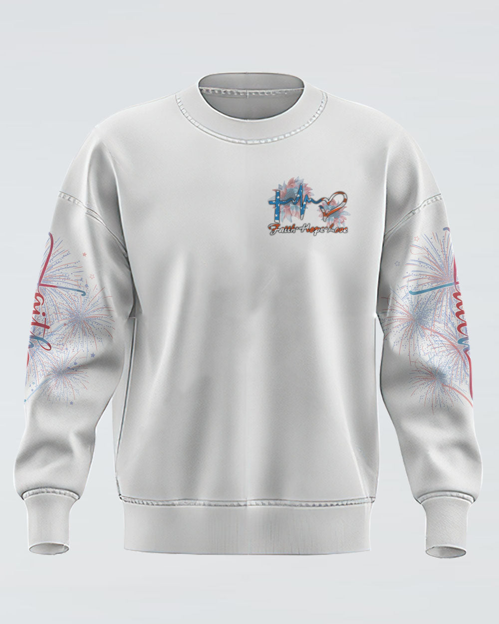 Faith Cross Sunflower Flag Color Women's Christian Sweatshirt