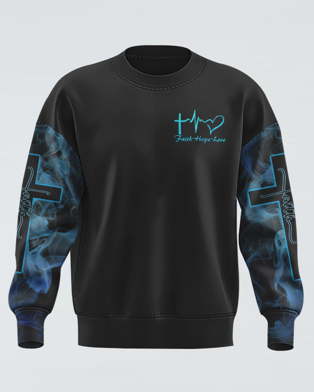 Way Maker Miracle Worker Promise Keeper Light In The Darkness Light Cross Wings Smoke Women's Christian Sweatshirt
