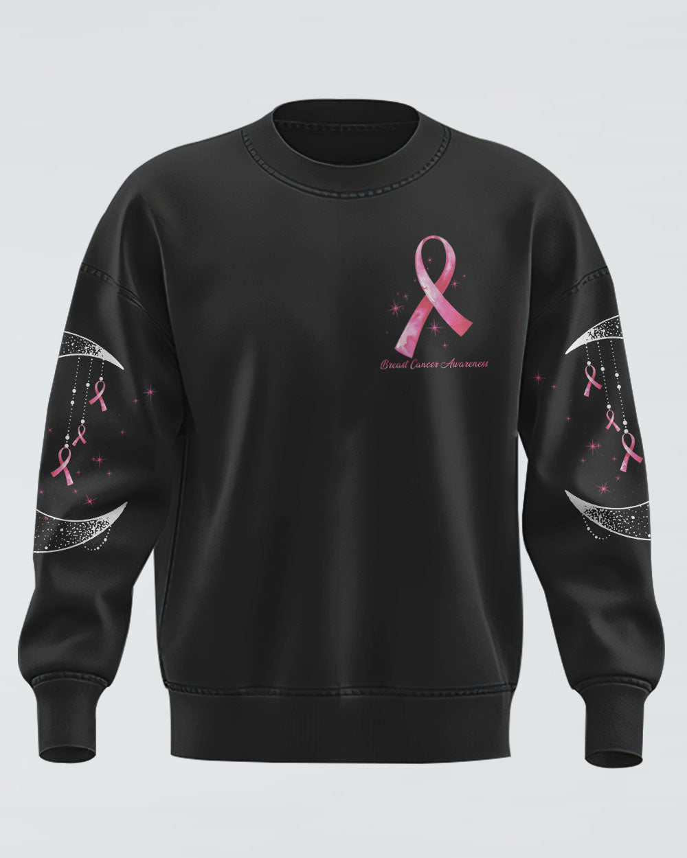 I Wear Pink For Someone I Love Moon Women's Breast Cancer Awareness Sweatshirt