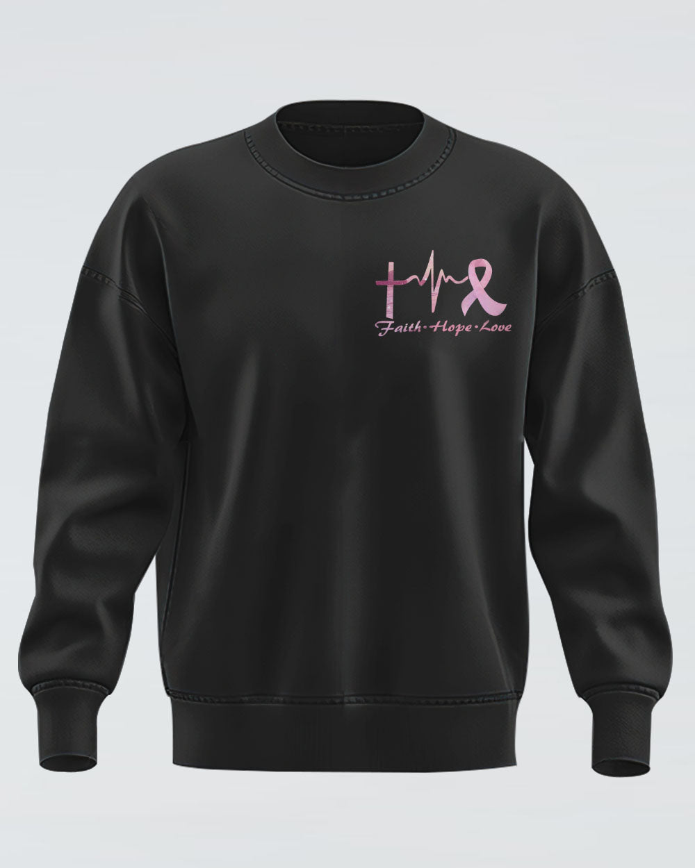 Fight Pink Ribbons Flag Women's Breast Cancer Awareness Sweatshirt