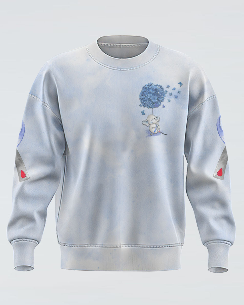 Hope For A Cure Flower Elephant Women's Diabetes Awareness Sweatshirt