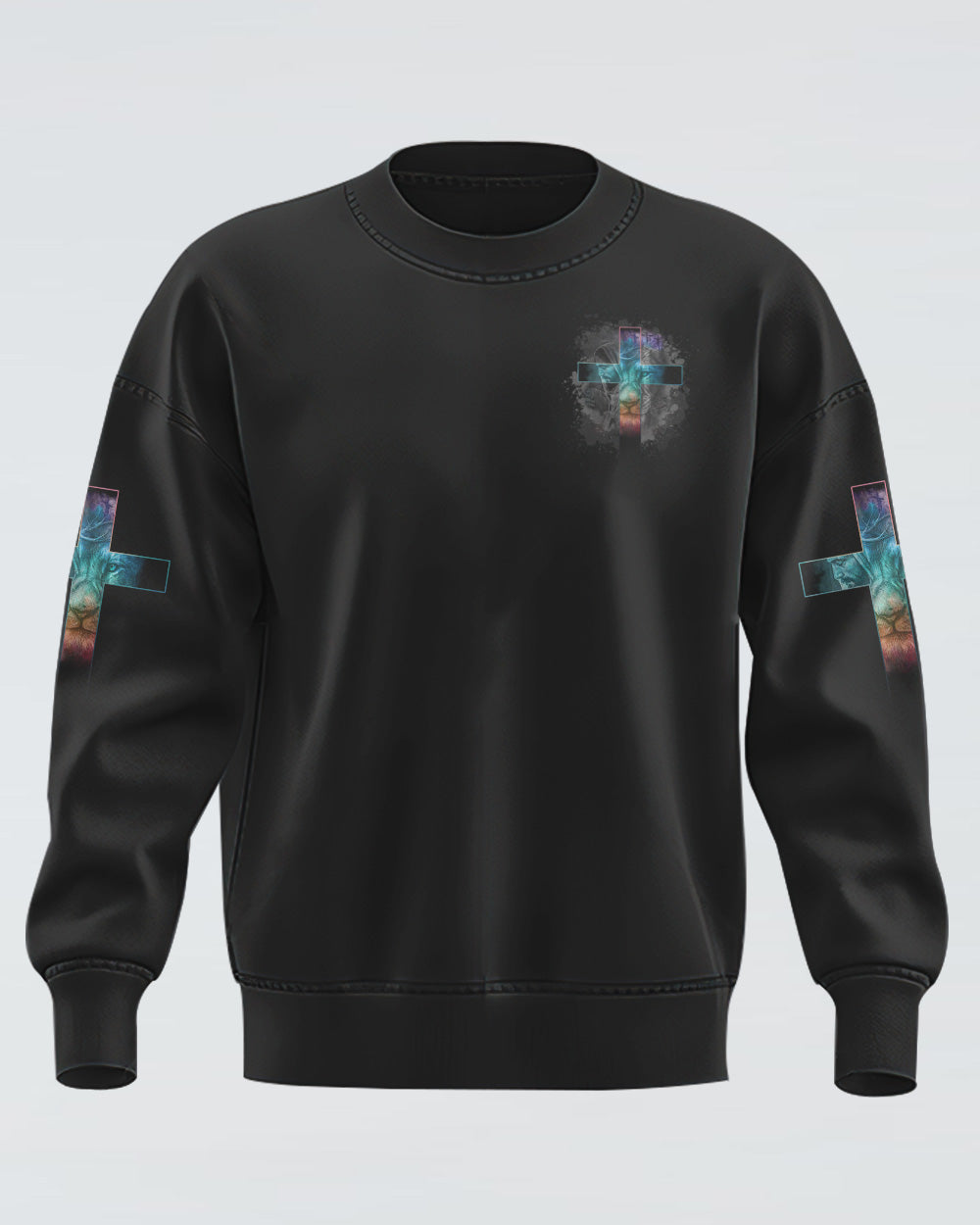 Jesus Born As A Baby Lion Cross Men's Christian Sweatshirt