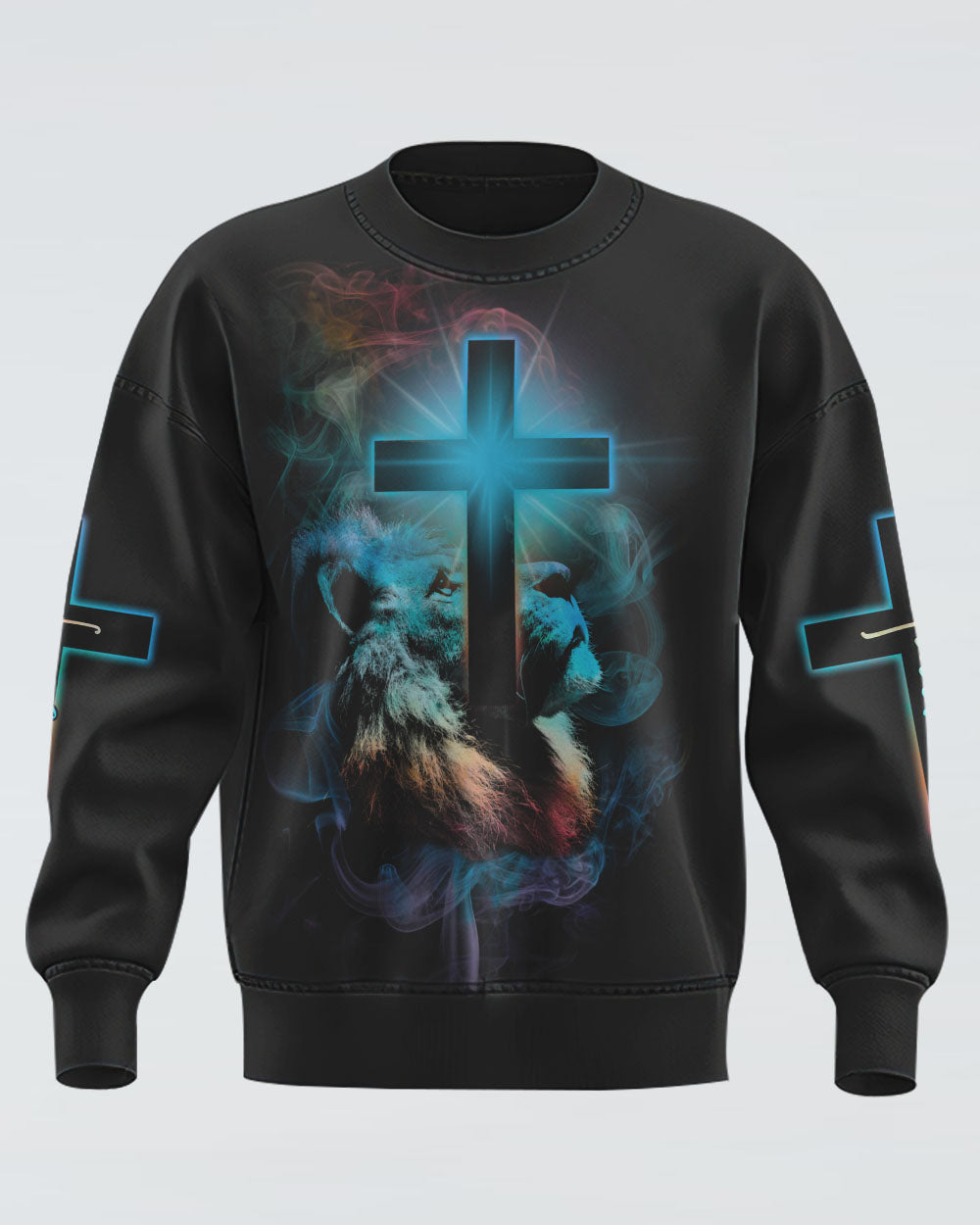 Jesus Is My God My King My Lord Colorful Lion Women's Christian Sweatshirt