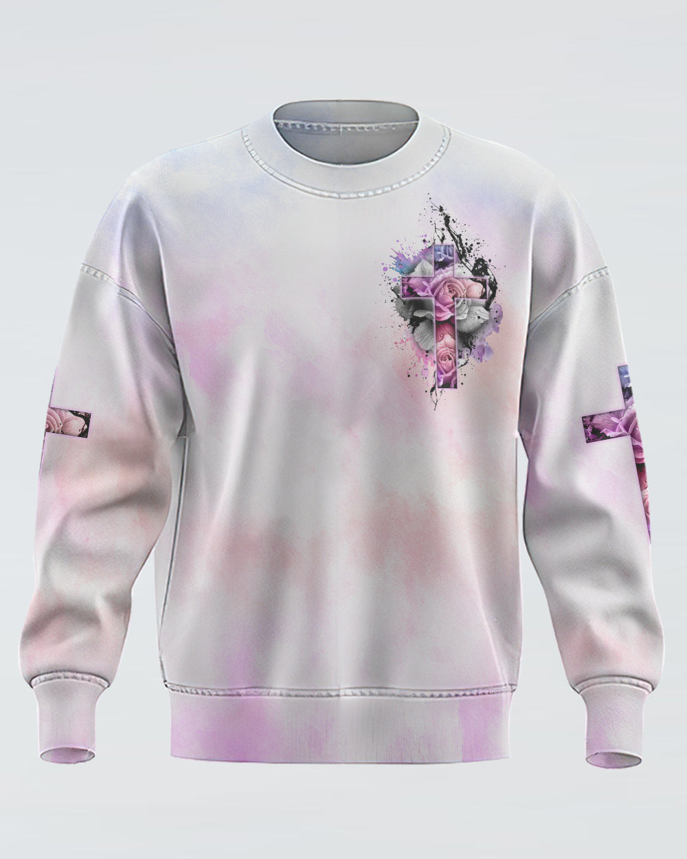 The Devil Saw Me With My Head Down Rose Cross Women's Christian Sweatshirt