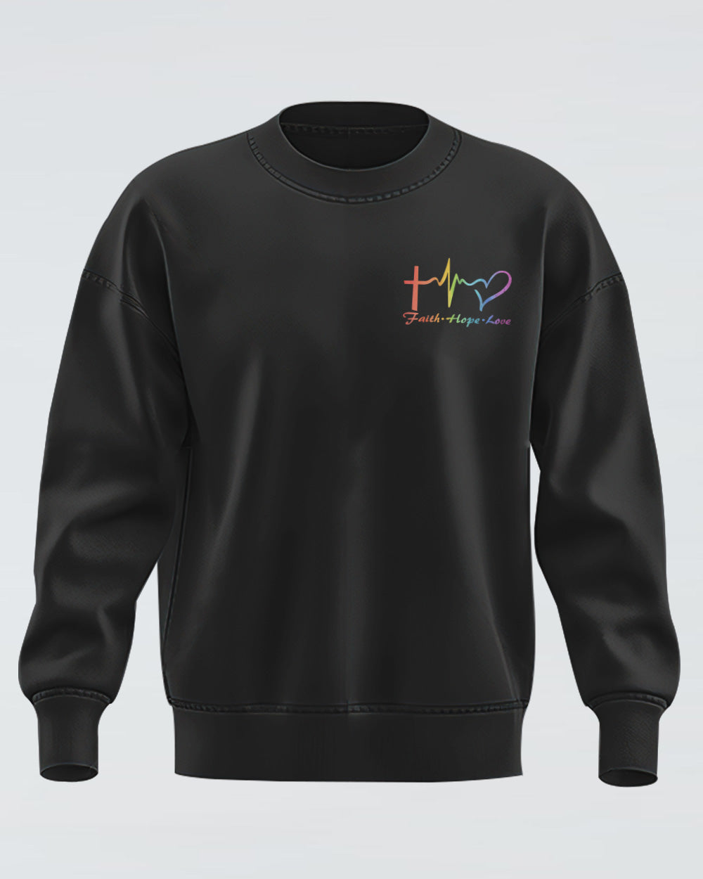 Faith Hope Love Rainbow Sunflower Flag Women's Christian Sweatshirt