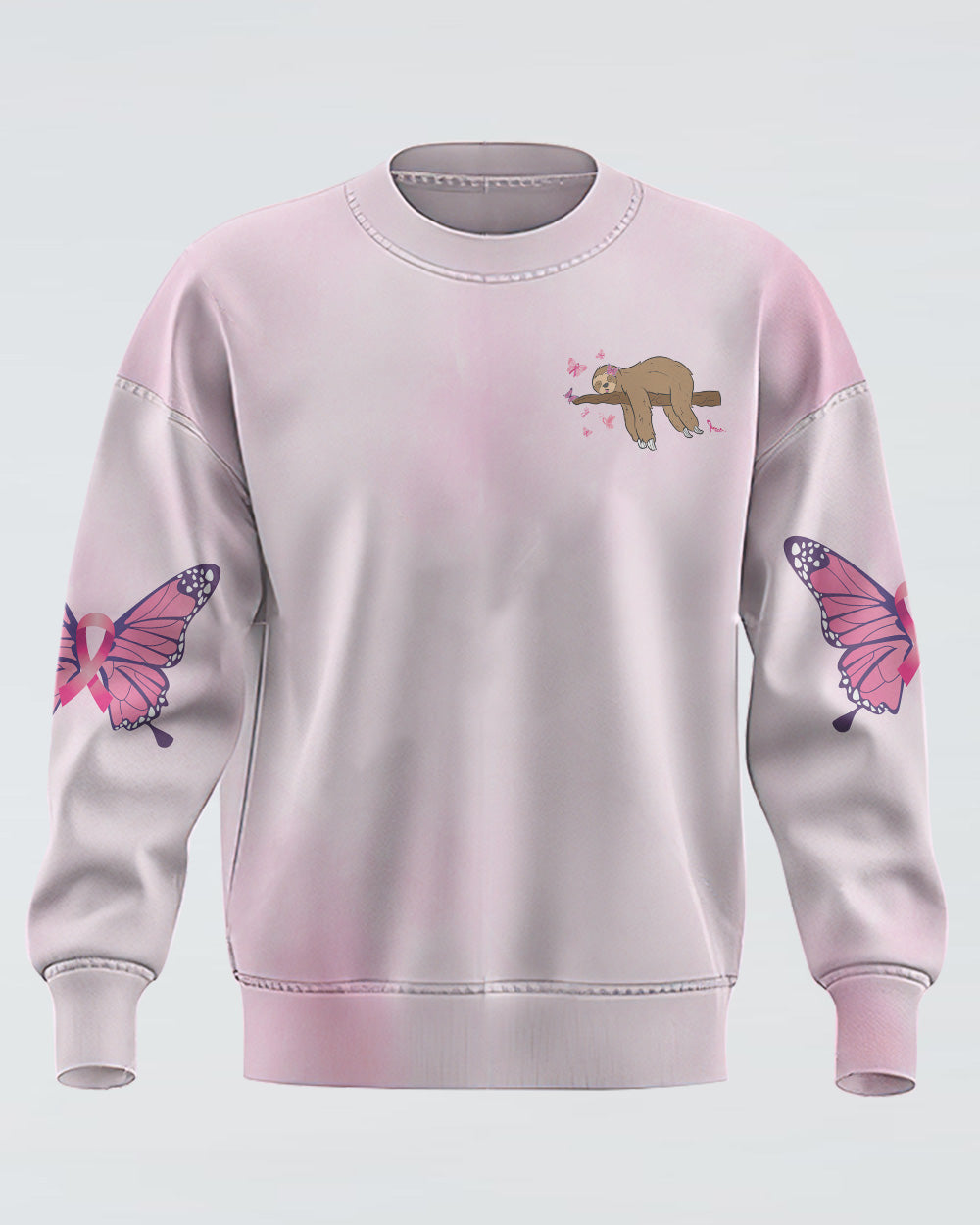 I Am A Person Who Want To Do A Lot Sloth Women's Breast Cancer Awareness Sweatshirt