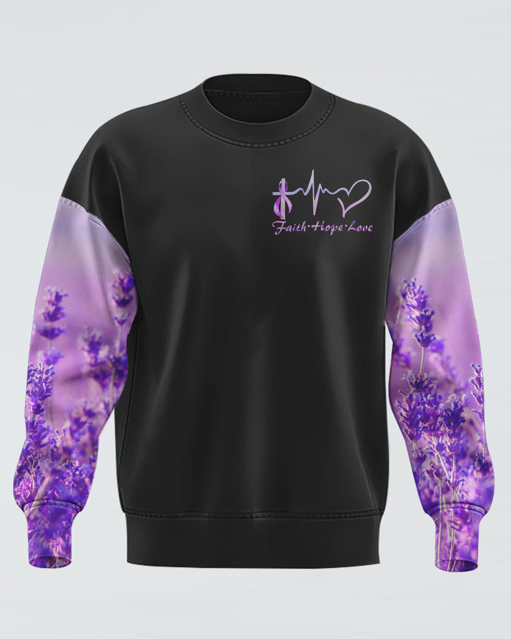 Purple Angel Wings Ribbon Faith Women's Epilepsy Awareness Sweatshirt