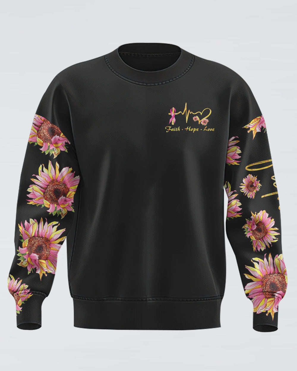 Faith Sunflower Smoke Ribbon Women's Christian Sweatshirt