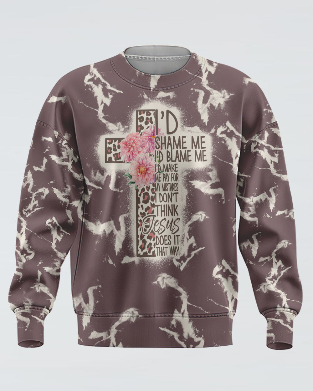 I'd Shame Me I'd Blame Me Leopard Cross Women's Christian Sweatshirt