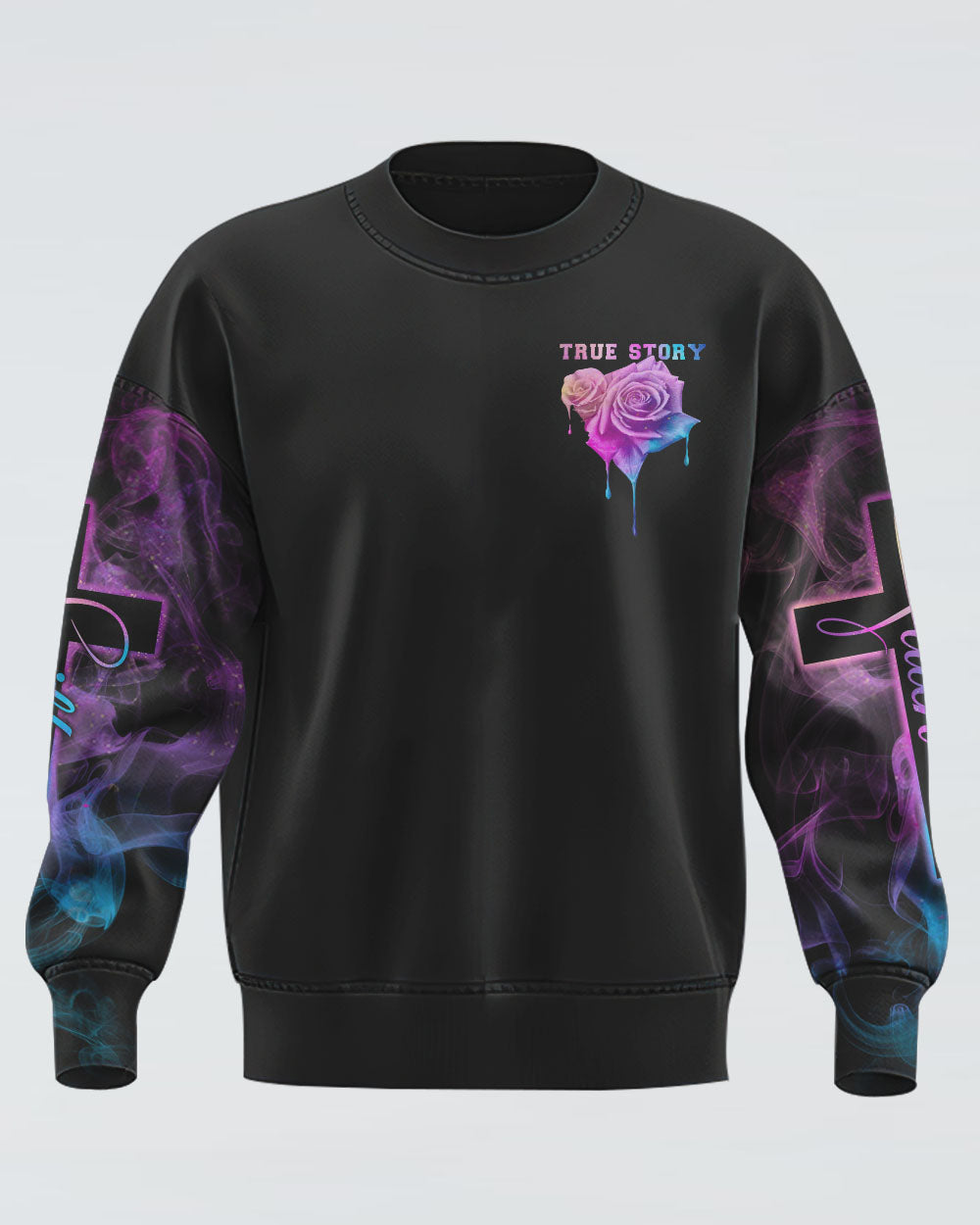 John Three Sixteen Faith Smoke Rose Women's Christian Sweatshirt