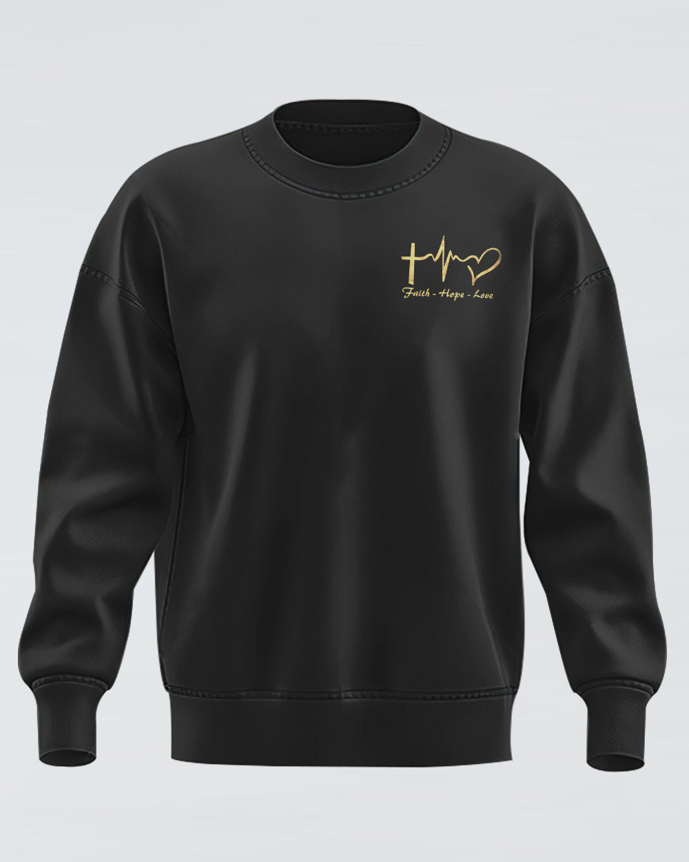 Faith Hope Love Lion Brush Art Men's Christian Sweatshirt