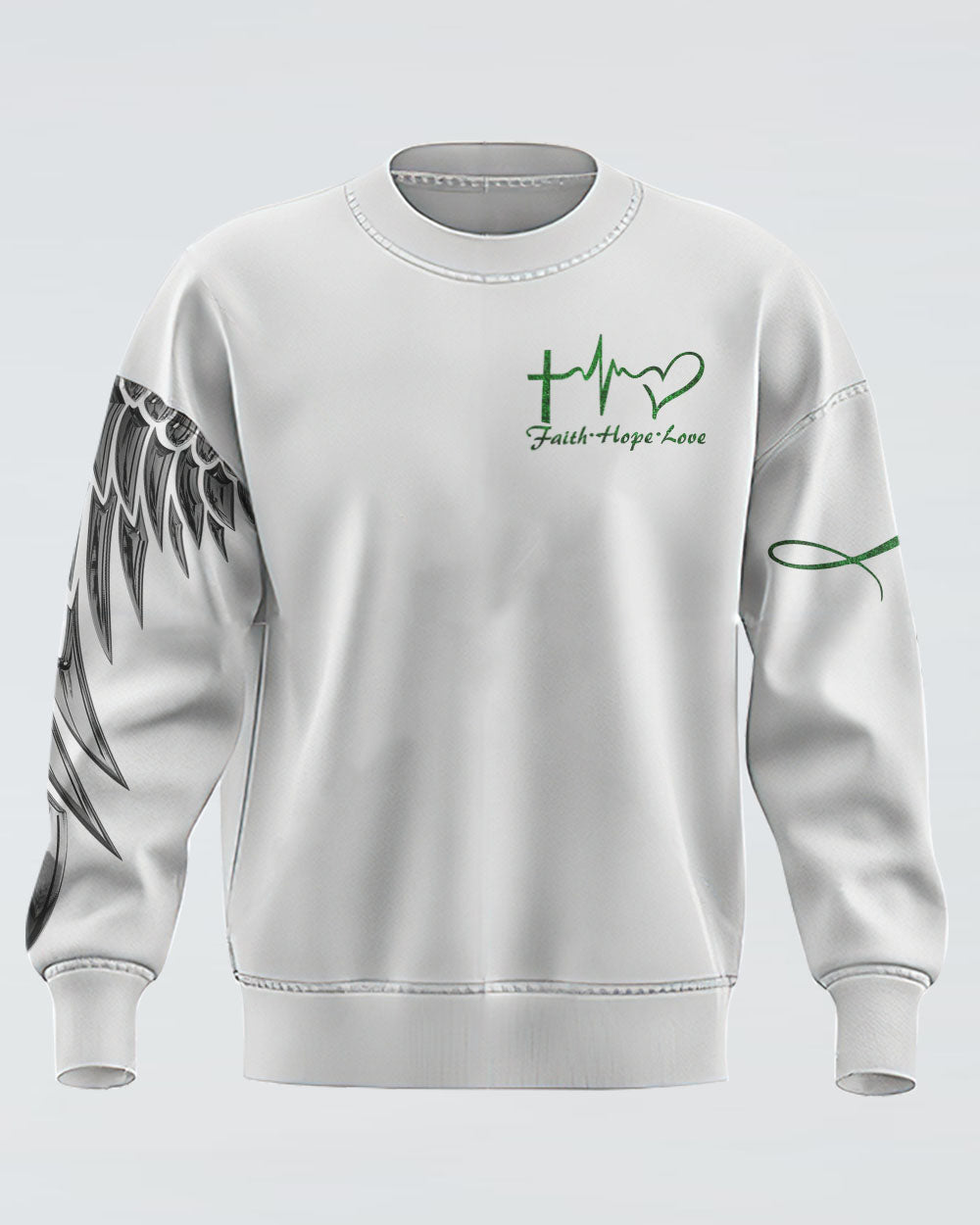 Red Rose Faith Wings Cross Women's Christian Sweatshirt
