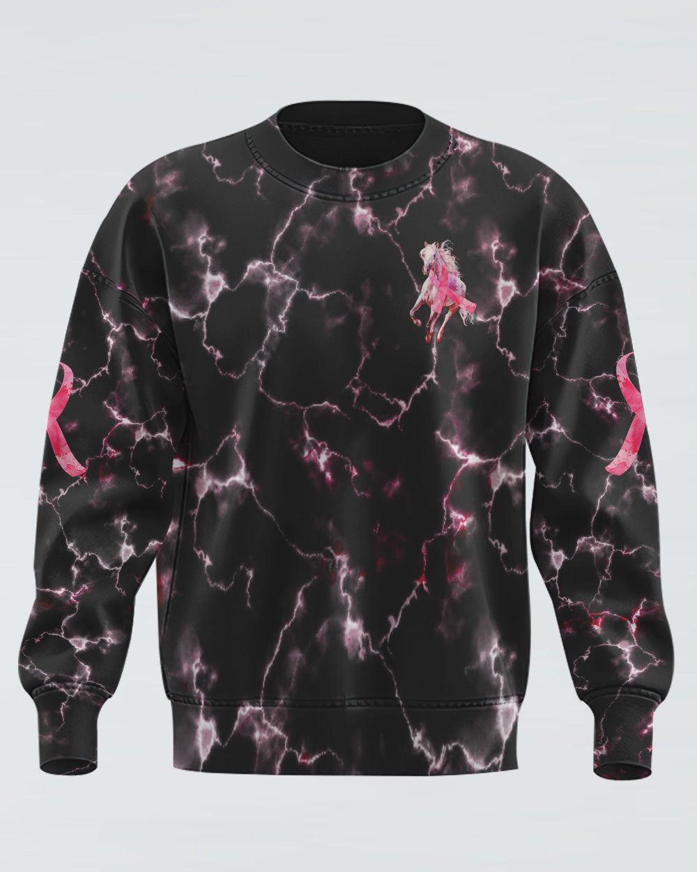 Be Stronger Than The Storm Horse Women's Breast Cancer Awareness Sweatshirt