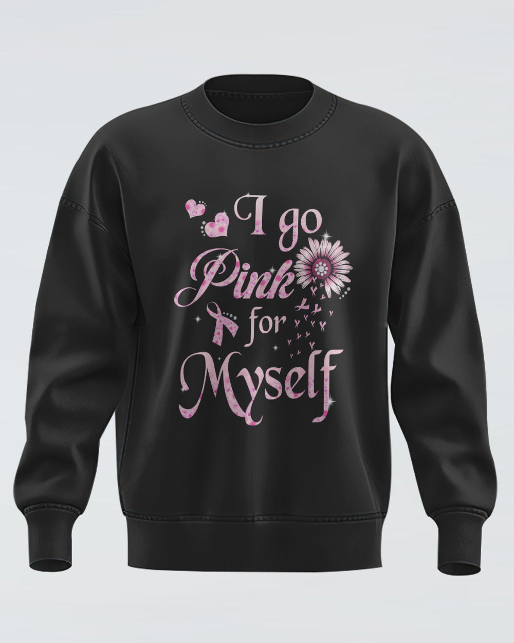 Never Give Up Pink Wings Daisy Women's Breast Cancer Awareness Sweatshirt