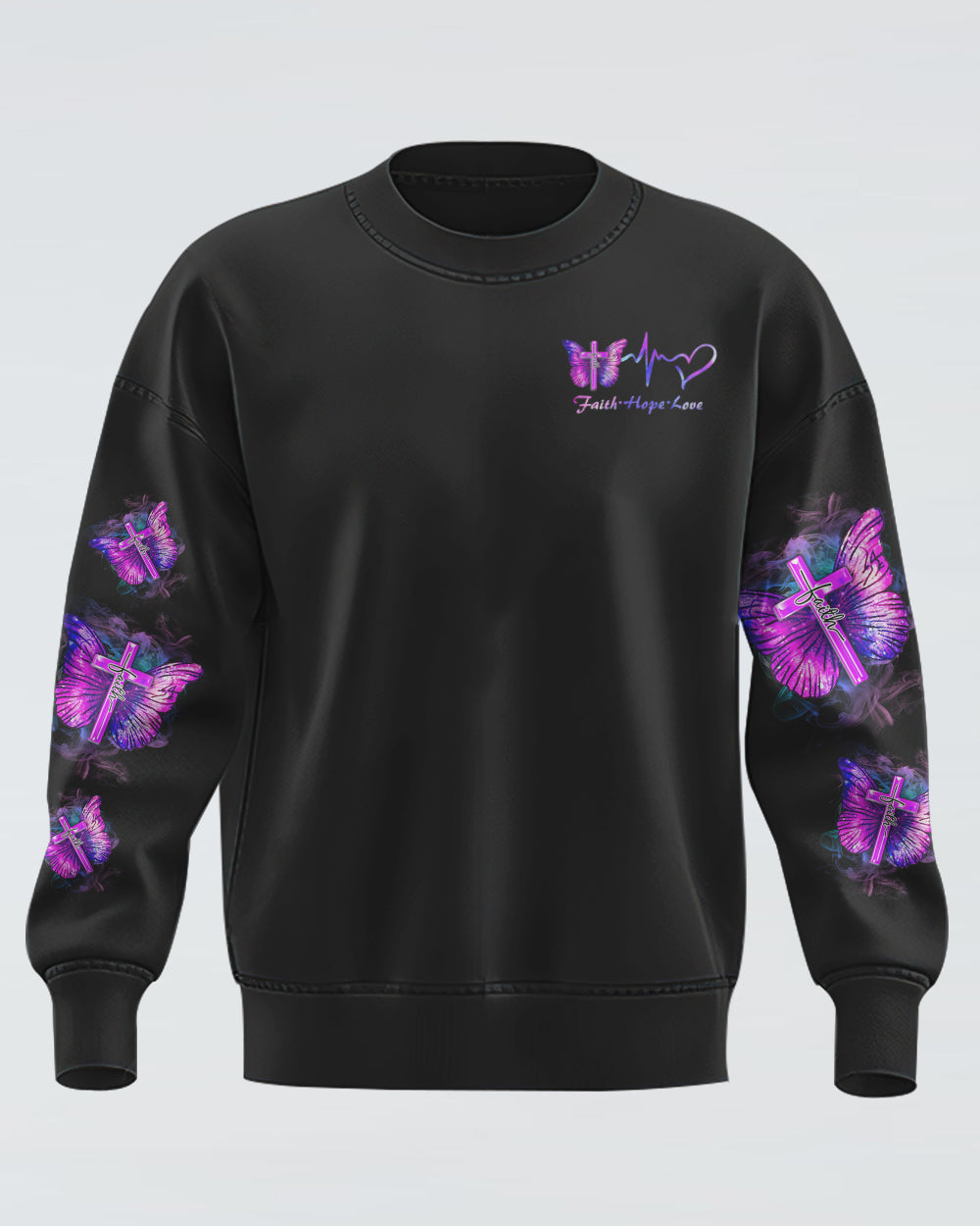 Faith Butterfly Dreamcatcher Galaxy Women's Christian Sweatshirt
