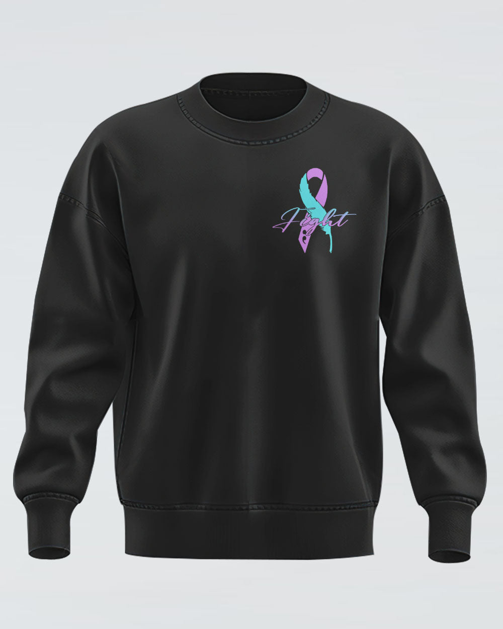 Colorful Ribbon Half Flower Smoke Women's Suicide Prevention Awareness Sweatshirt
