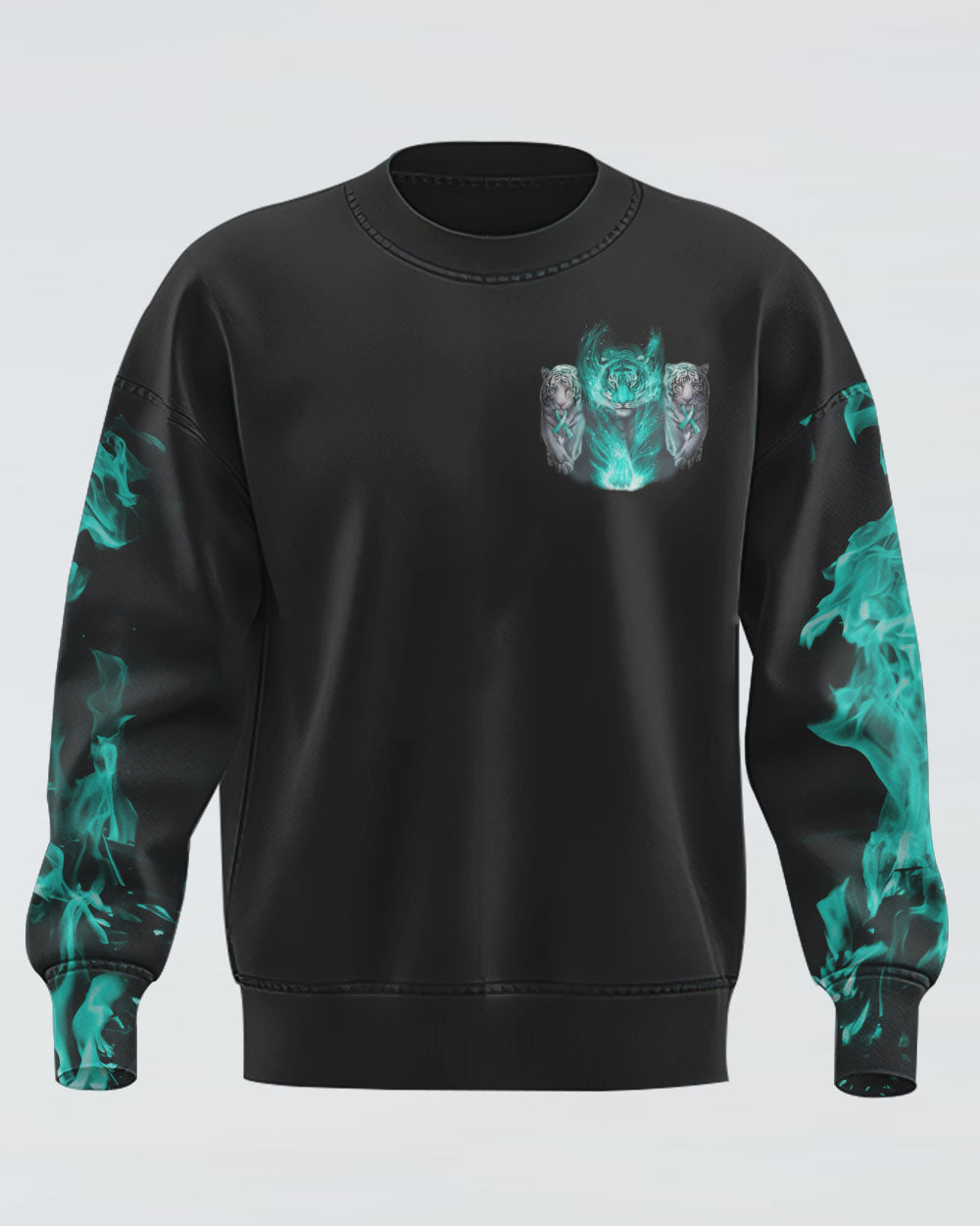 No One Fights Alone Tiger Women's Ovarian Cancer Awareness Sweatshirt