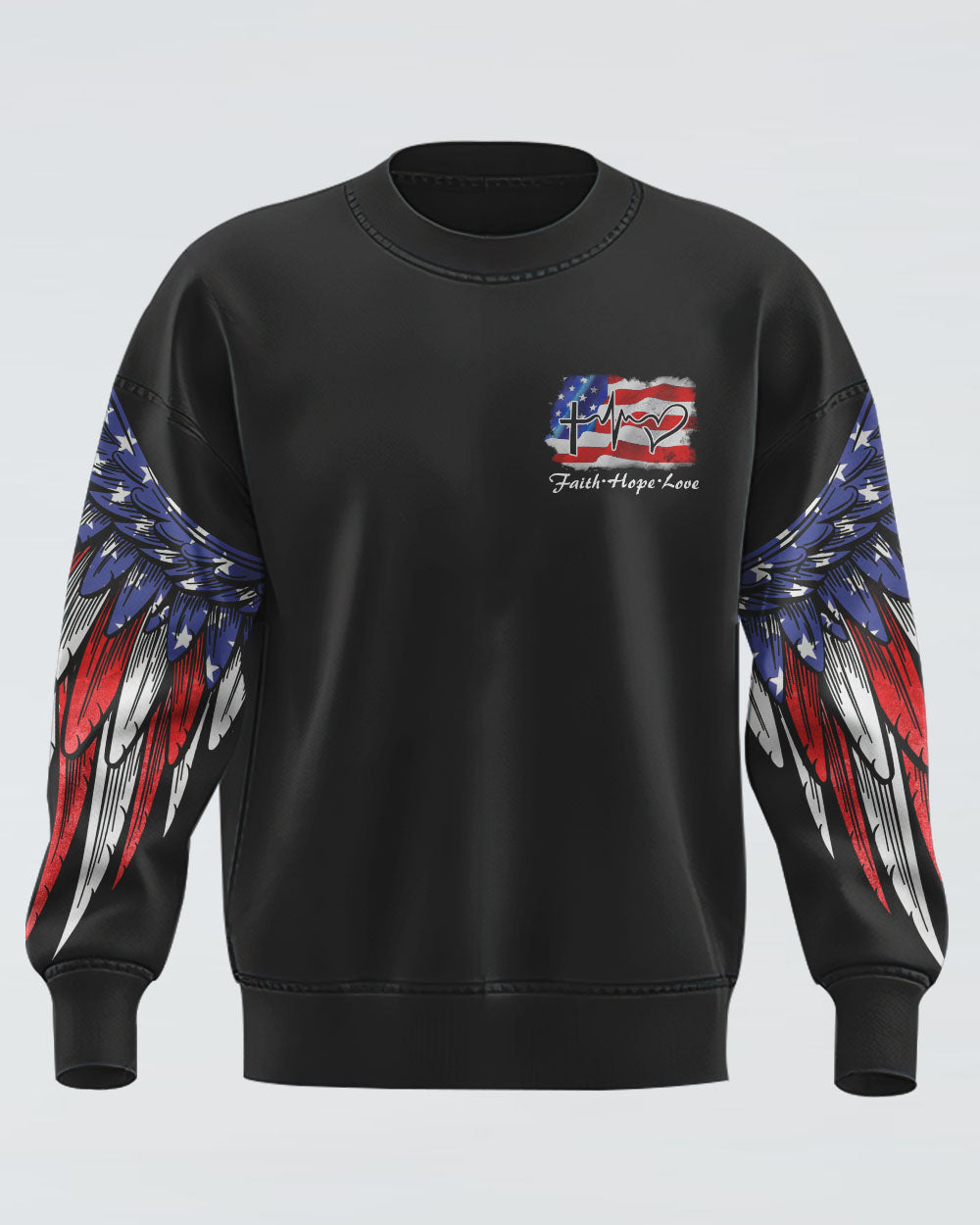 Faith American Flag Wings Women's Christian Sweatshirt