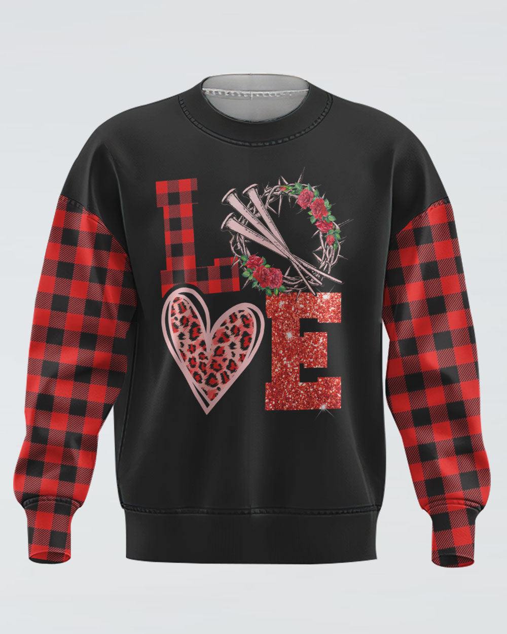 Faith Hope Love Leopard Flag Women's Christian Sweatshirt
