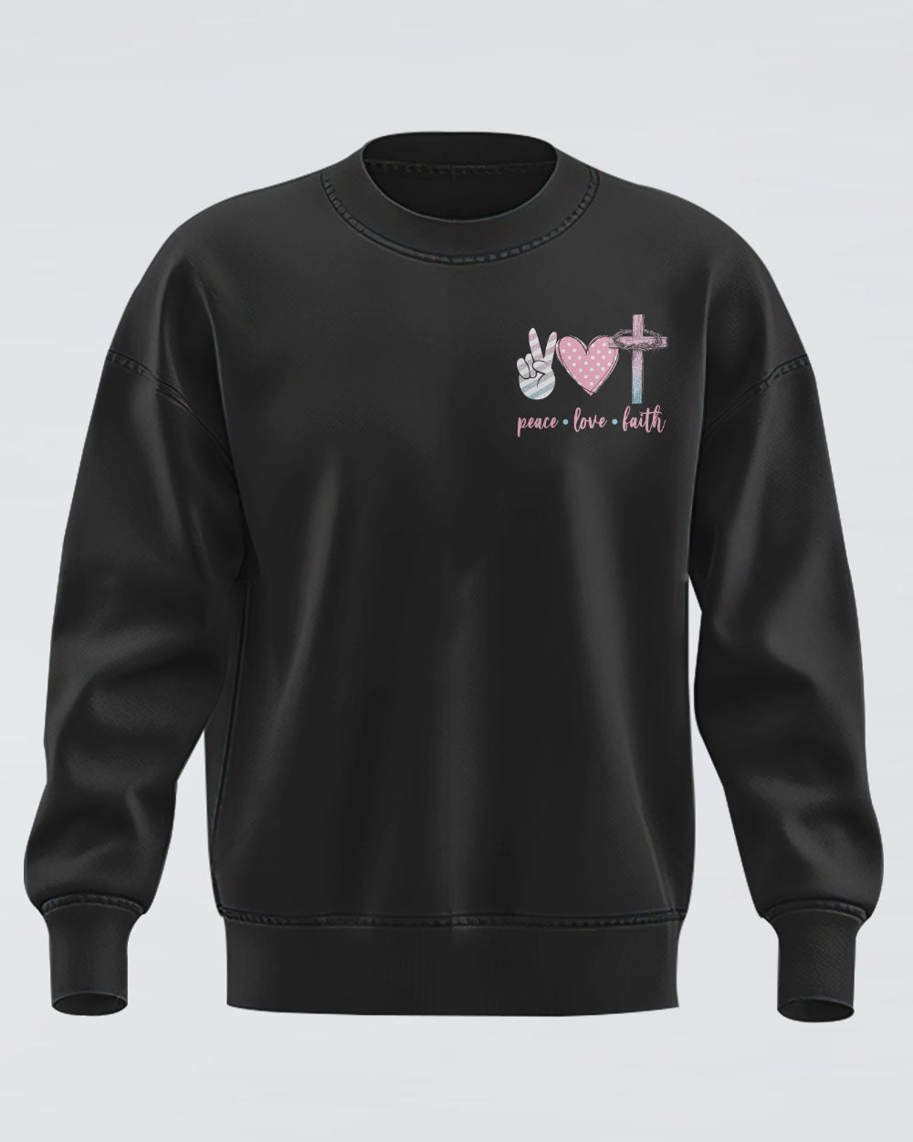 Let Your Faith Be Bigger Than Your Fear Wings Pastel Color Women's Christian Sweatshirt