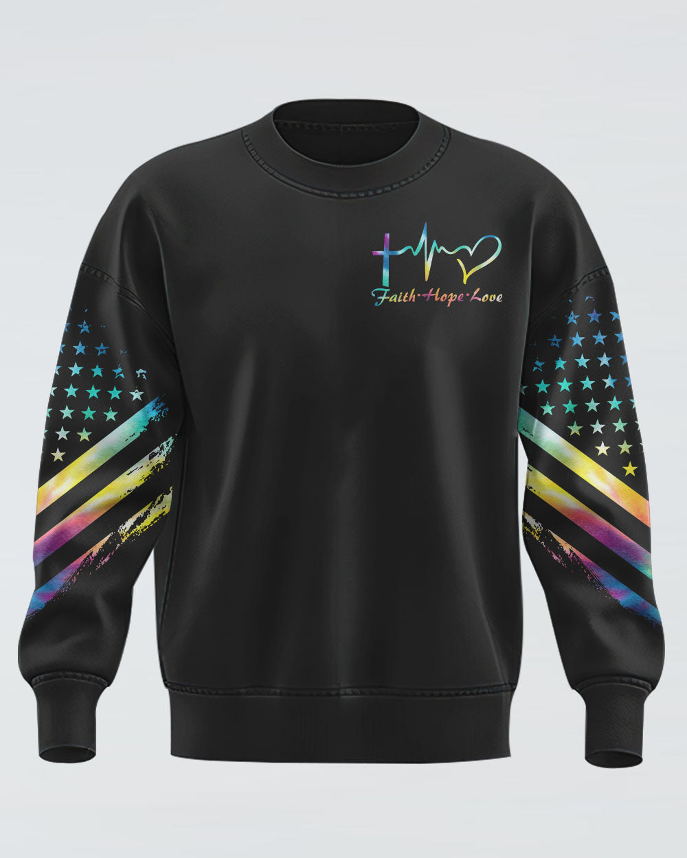 I Can Do All Things Through Christ Half Wings Colorful Women's Christian Sweatshirt