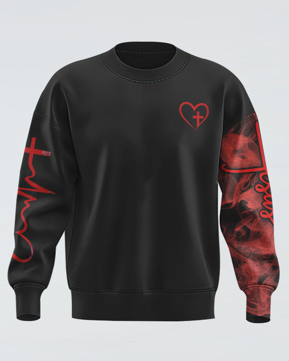 Jesus Cross Red Rose Women's Christian Sweatshirt