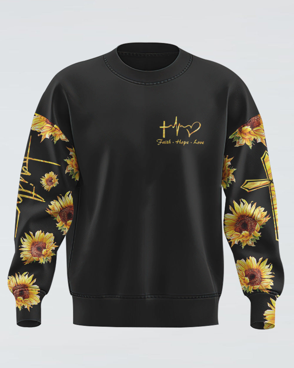 Faith Over Fear Sunflower Women's Christian Sweatshirt
