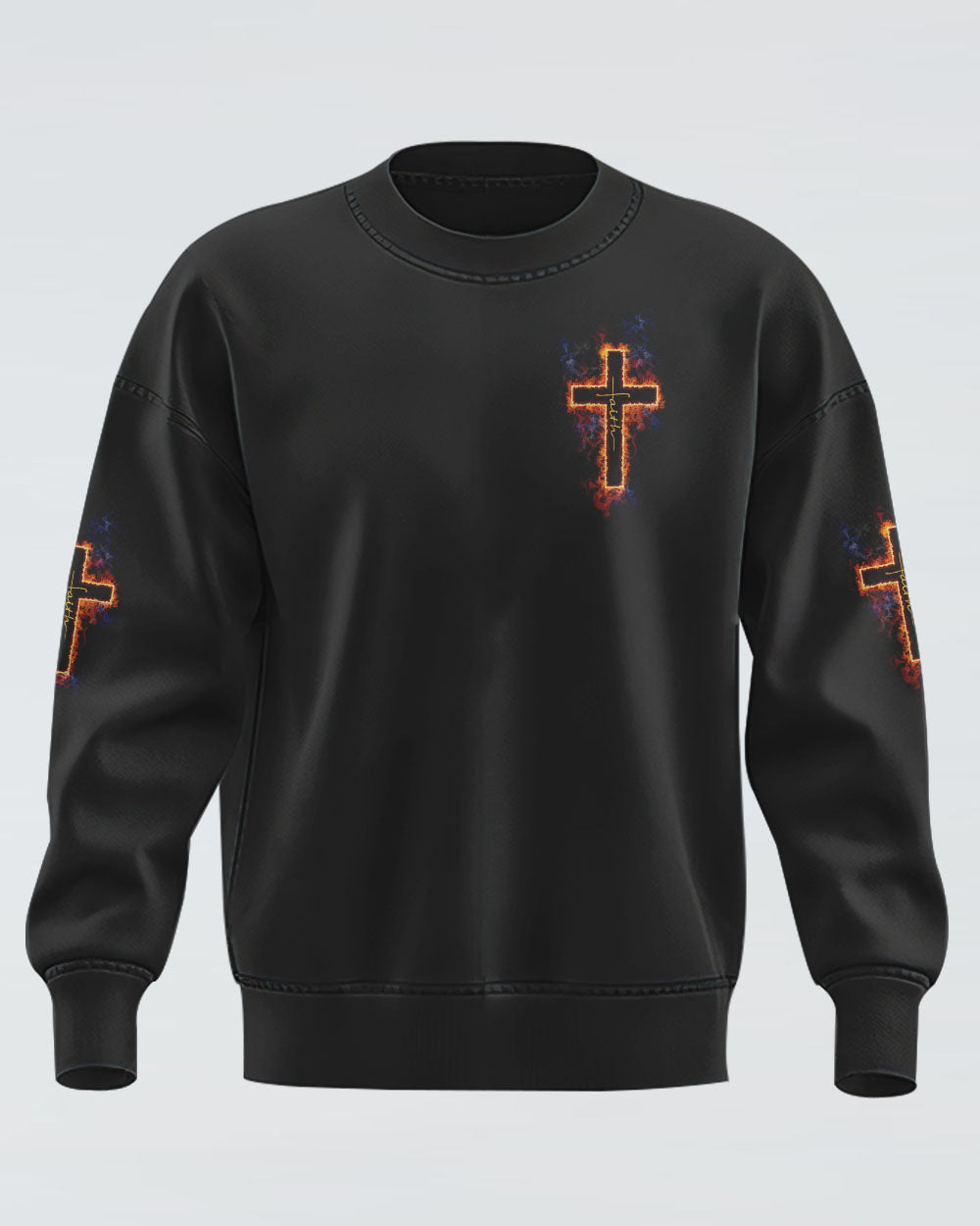 Way Maker Miracle Worker Fire Cross Men's Christian Sweatshirt
