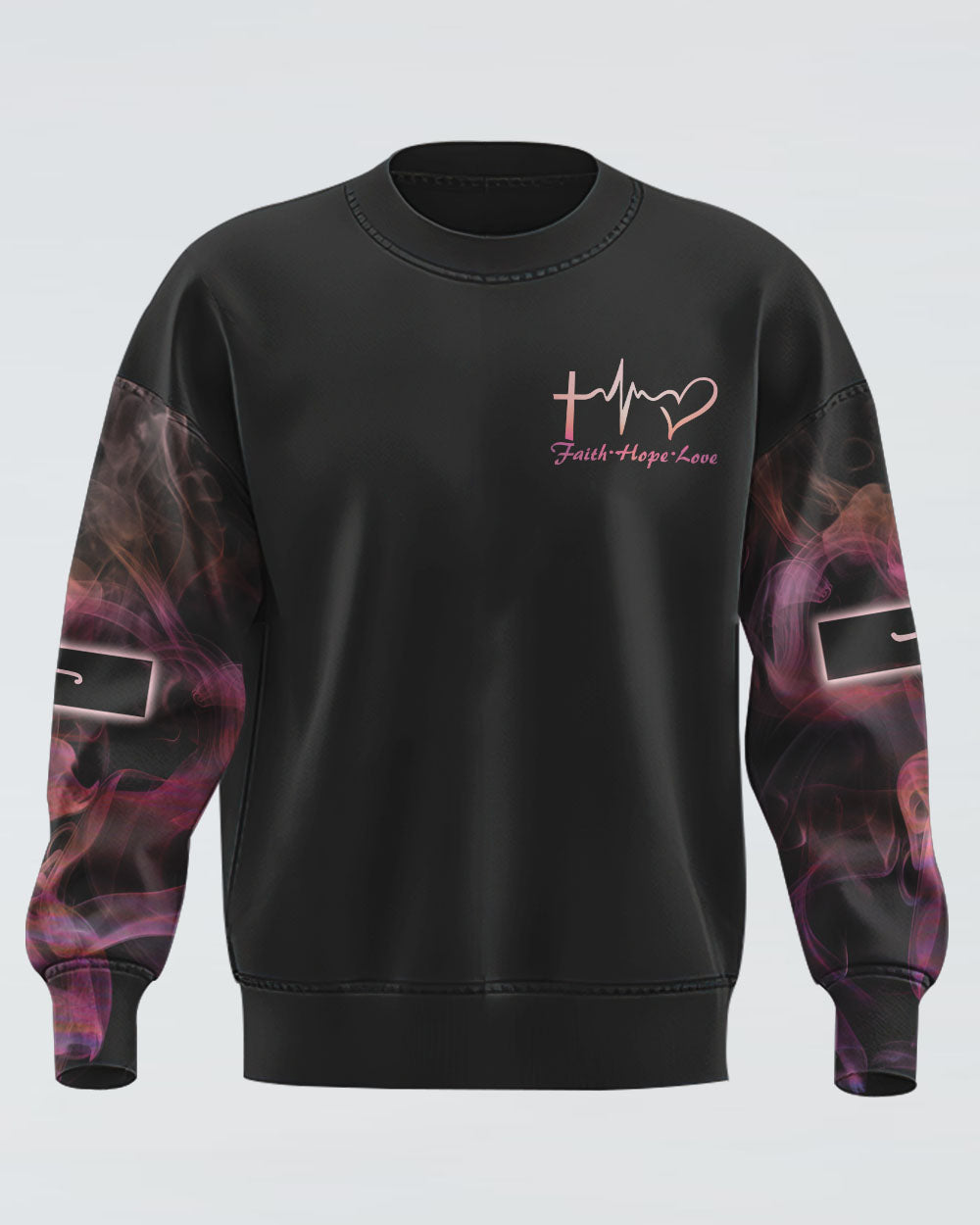 Way Maker Miracle Worker Lion Cross Pink Smoke Women's Christian Sweatshirt